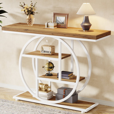 105 Cm Console Table with Storage Shelves