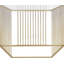 Table basse en champagne et verre transparent