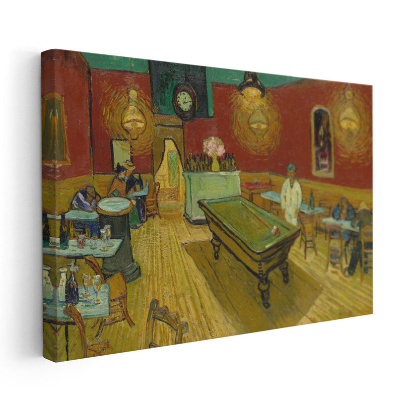 The Night Cafe, 1888 - reproduction d'art sur toile, H 20 po x l 30 po