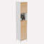 Armoire de rangement pour salle de bain avec portes à lattes en bambou, tablettes réglables pour petit organisateur