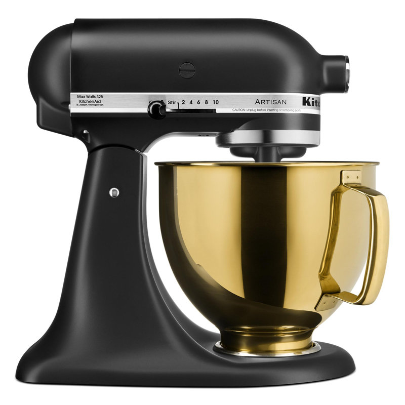 KitchenAid 5 Quart Tilt-Head Metallic Finish Stainless Steel Bowl, Radiant Gold