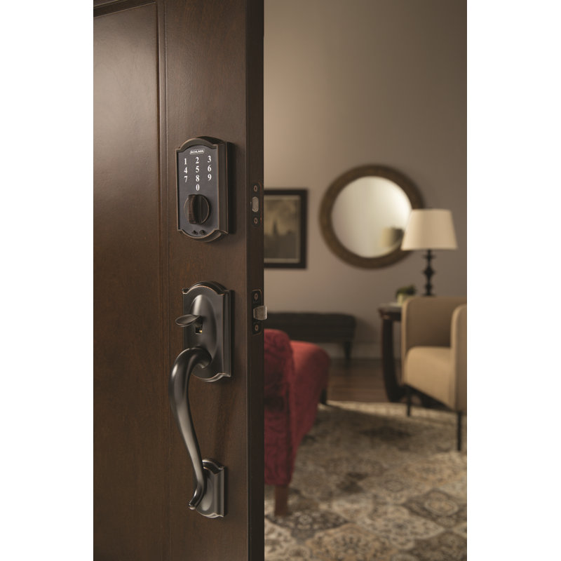 Schlage Touch Keyless Touchscreen Deadbolt with Camelot Trim, Matte Black