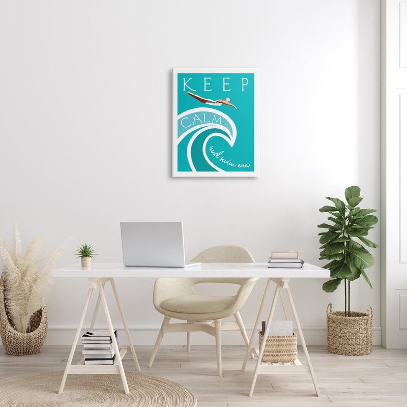 Keep Calm And Swim On - impression, Toile tendue, H 30 po x l 24 po x 1,5 po