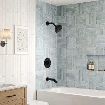  Tub and Shower Faucet Set, 5-Spray Rain Shower Head with Valve
