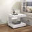 Glossy White Nightstand With 1 Drawer C-Shaped Side Table With Light