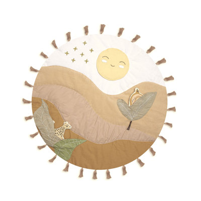 Crane Baby Polyester Activity Mat, Interactive Mirror, Plush Toys, Safari Themed Playmat