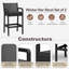 Set of 2 Outdoor Bar Stools with Arms, Patio Bar Stools Wicker Barstools Tall Chairs, Bar Height Patio Chairs for Balcony Garden Outside Pool Deck Backyard - Black (2 Pack)