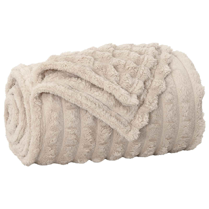 5.1-42 Throw Blanket, Beige, 240cm x 220cm