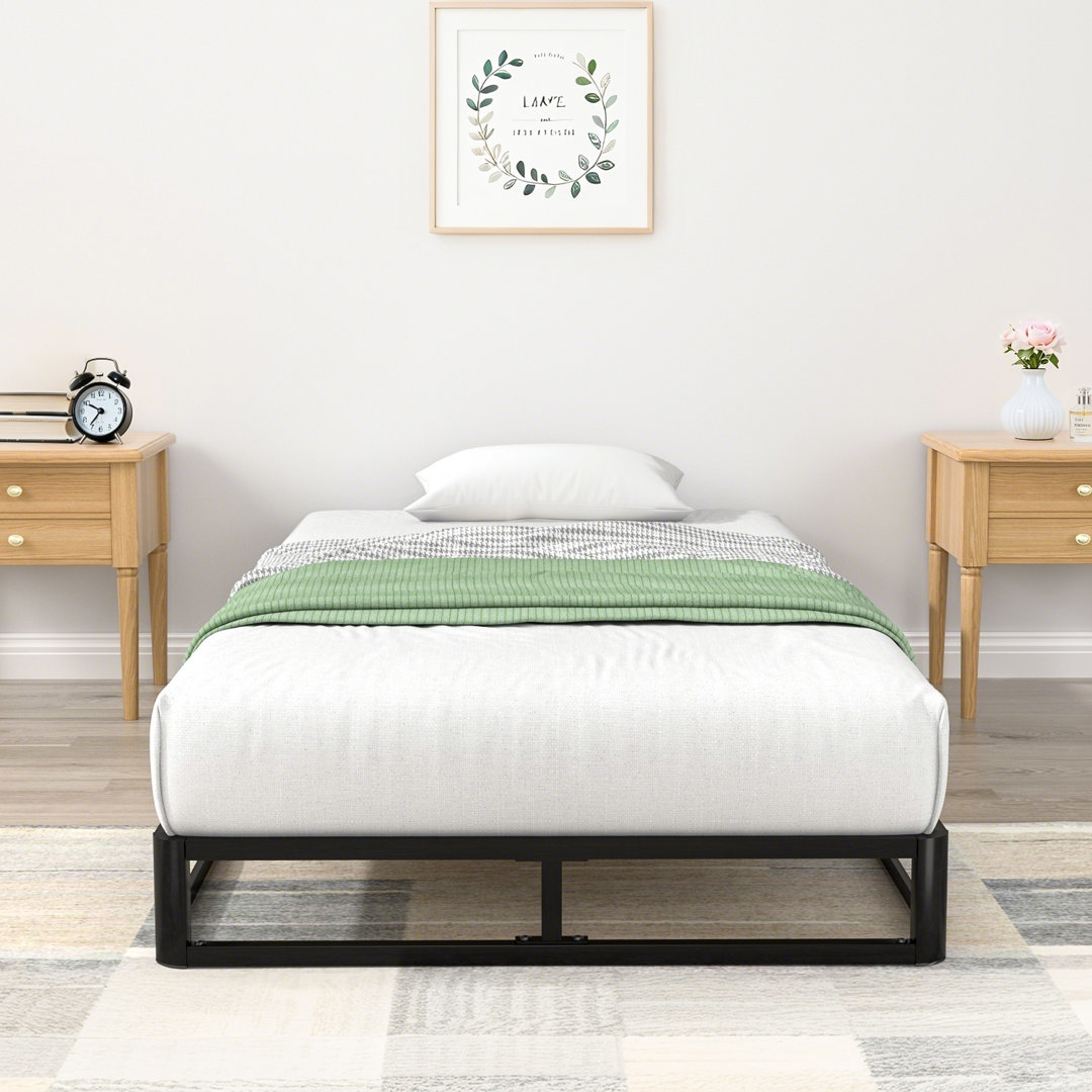 Galatia 6.3'' Low Profile Bed Frame with Wood Slats No Box Spring Needed Alwyn Home