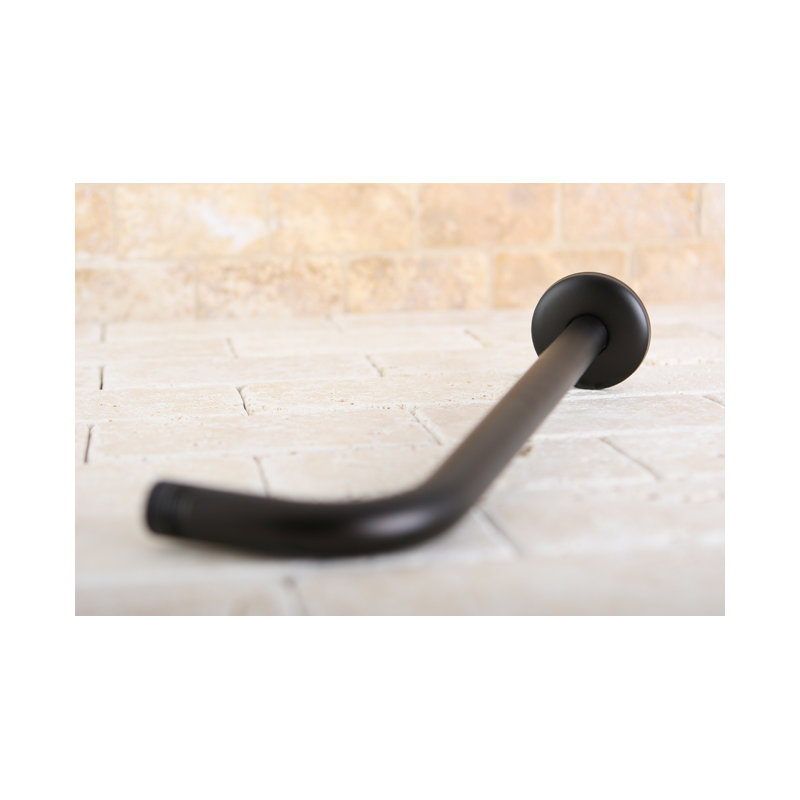 Kingston Brass Claremont 12-Inch J-Shaped Rain Drop Shower Arm with Round Flange, Oil Rubbed Bronze