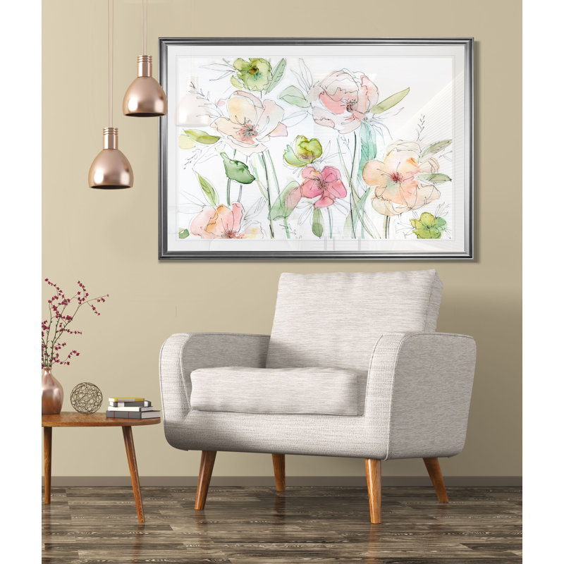" Garden Dance ", 20" H x 24" W x 1.5" D, Silver Frame