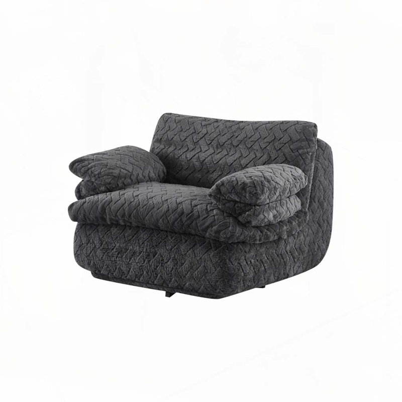 Full Compression Swivel Accent Chair, Black