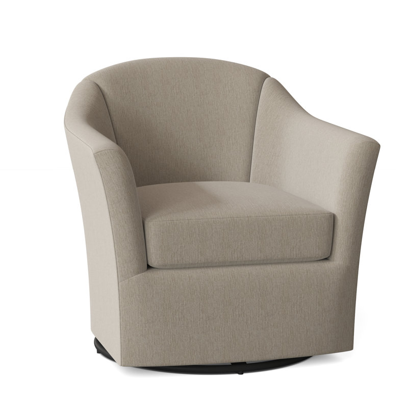 Barry 33.5" Wide Swivel Barrel Chair, 3156 Linen