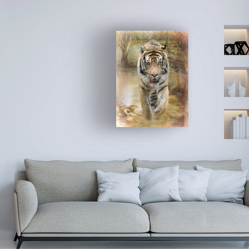 Animaux, tigre sur toile, H 35 po x l 47 po x P 2 po