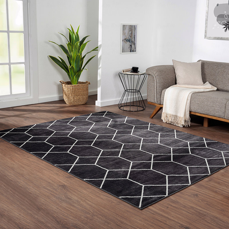 Tapis tissé à motif géométrique Trellis