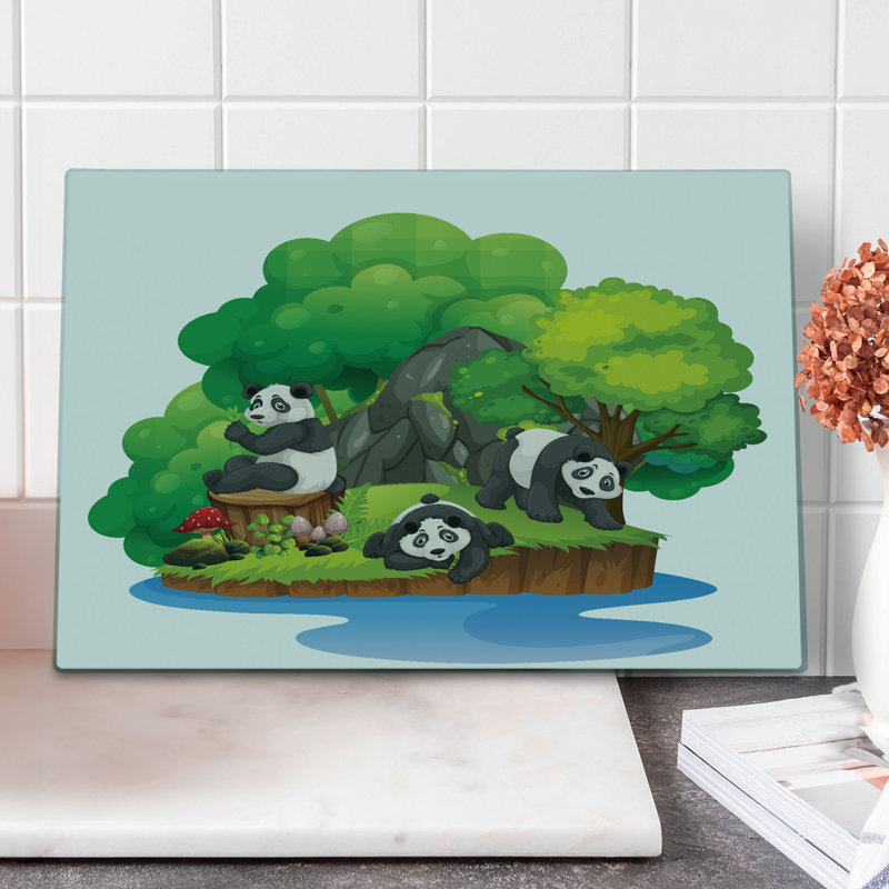 Planche à découper en verre panda east urban home
