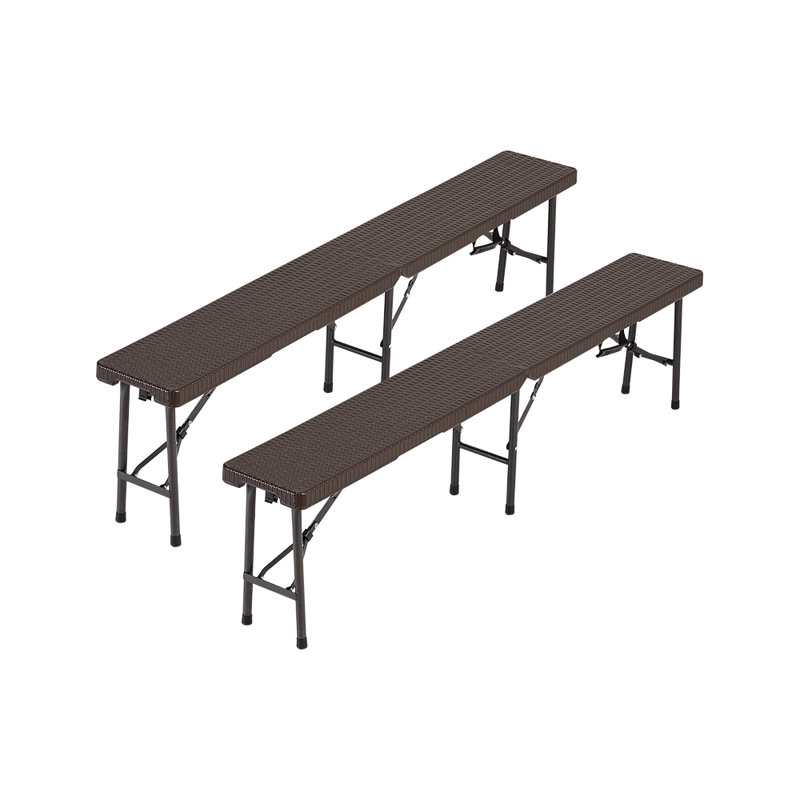 Baiba Metal Outdoor Bench, Brown