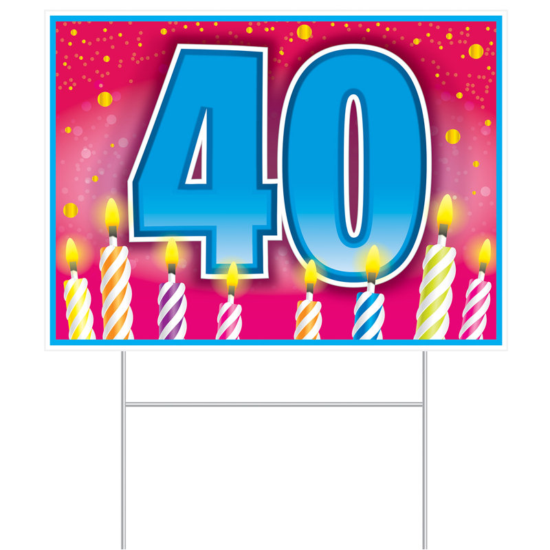 Enseigne de cour d'anniversaire en plastique "40"