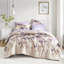 Lit double dans un sac avec édredon taupe à motif floral, draps, 2 taies décoratives, 1 drap plat, taies d'oreiller ajustées, microfibre brossée, rembourrage et drap, impression à l'aquarelle, preuve