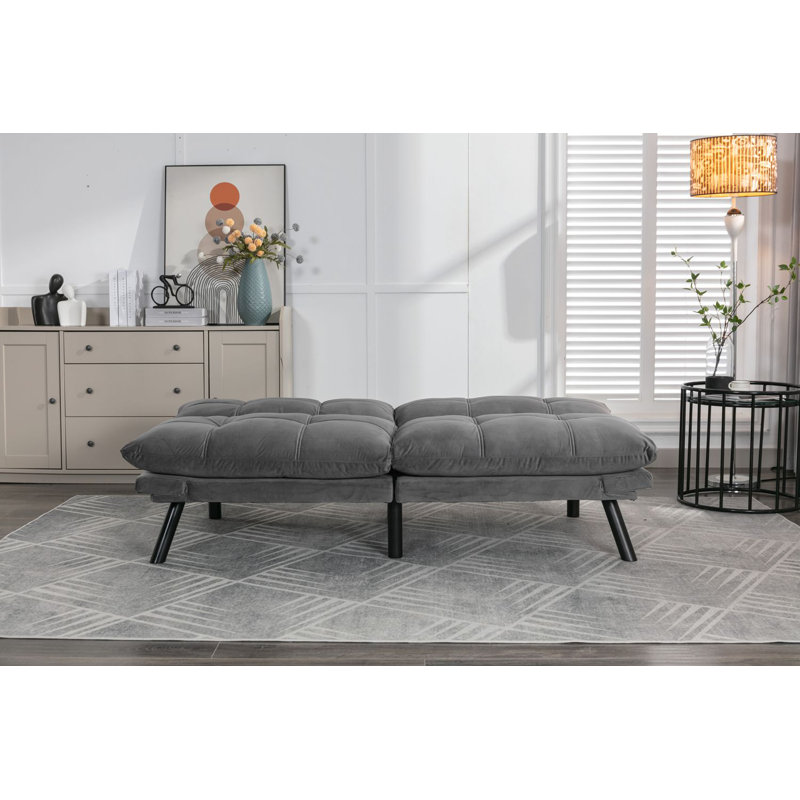 Lanis Pillow Top Arm, Light Gray Velvet, 32" H x 67" W x 16" D