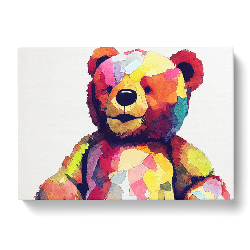 Expressive Teddy Bear - Wrapped Canvas, 40cm H x 60cm W x 3cm D