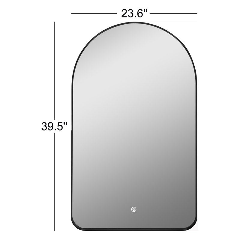 Anastassia 39.5'' H x 23.6'' W LED Metal Framed Wall Mirror, Matte Black
