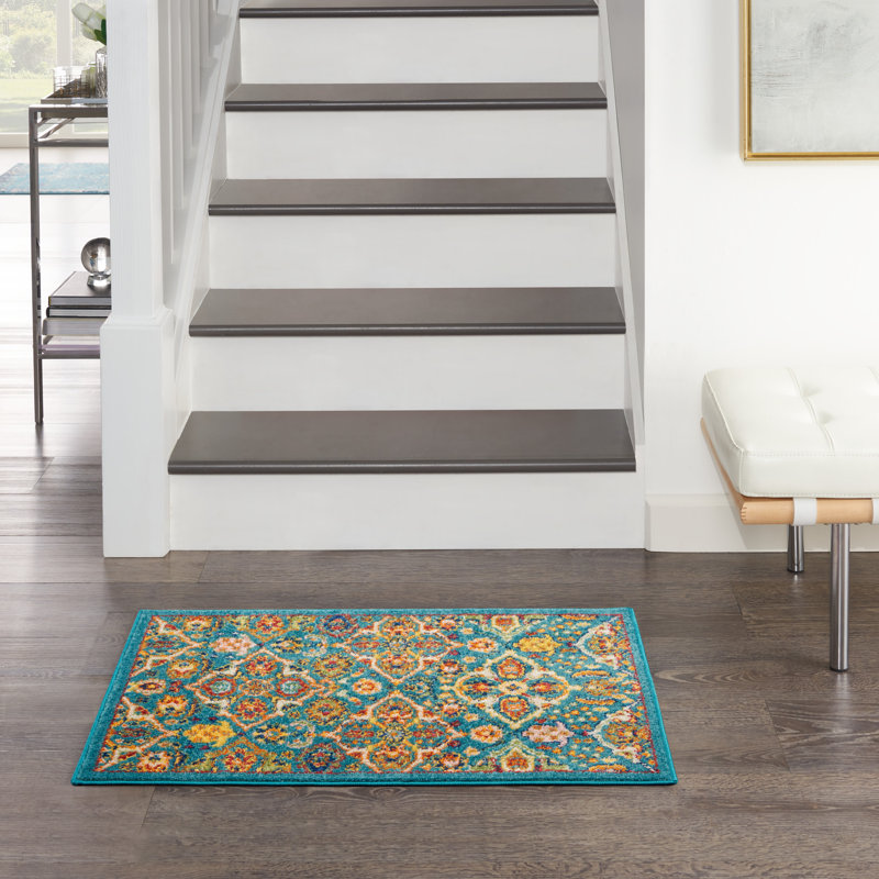 Tapis oriental traditionnel turquoise Lakenya, Rectangle 2 pi x 3 pi