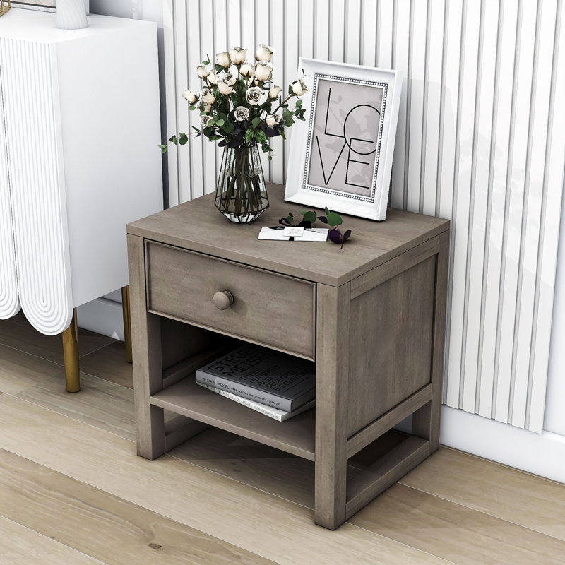 20'' W Nightstand, Anitque Gray