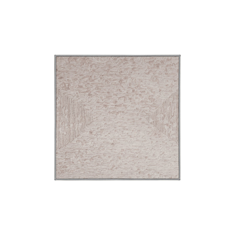 Machine Washable Gray Area Rug, Square 5'