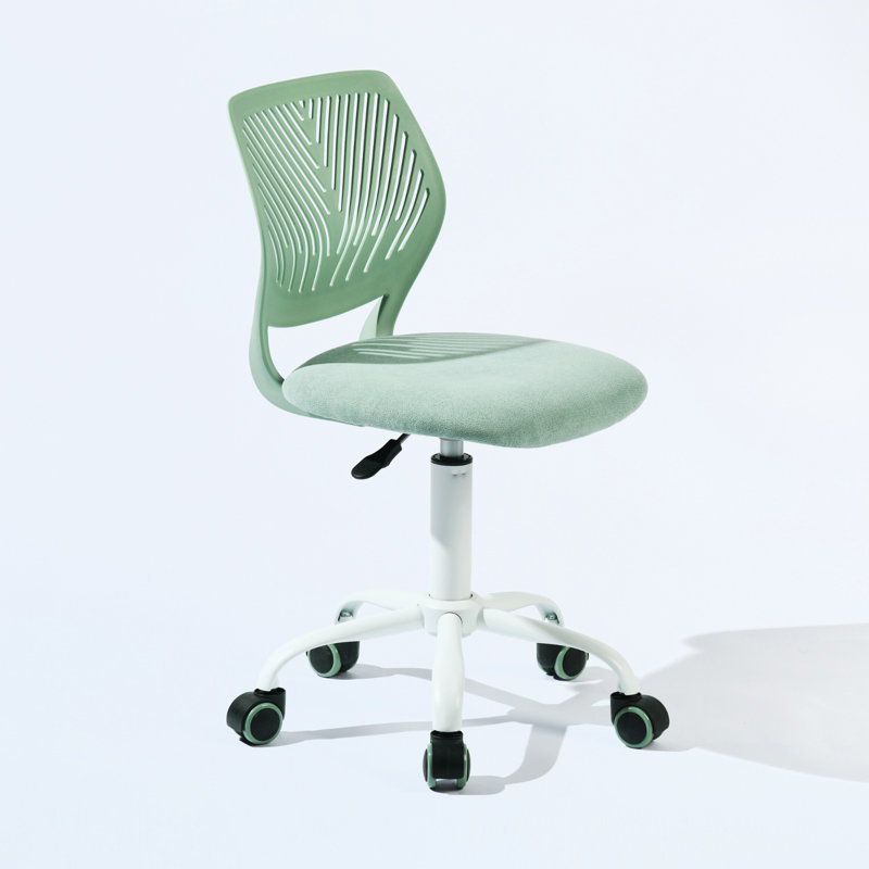 Ebern Designs Ergonomic Mesh Rolling Desk Chair — Morandi Aqua / armless