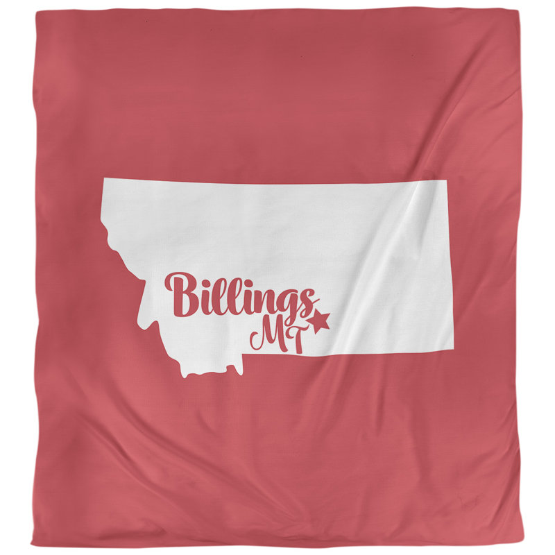 Housse de couette billings montana, Housse de couette pour très grand lit, Rouge, Microfibre