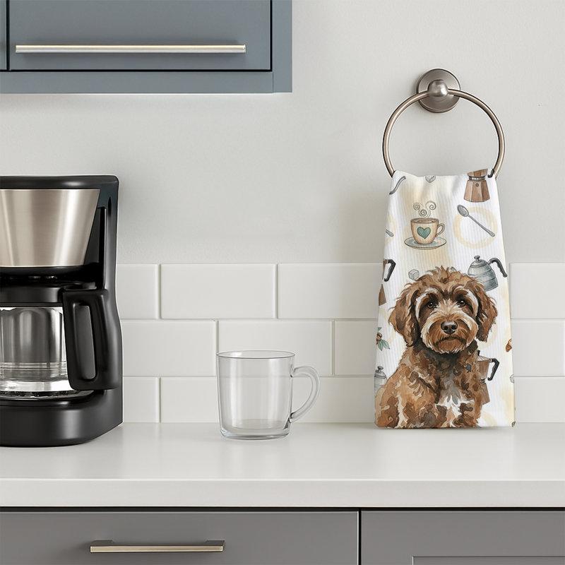 Serviette de cuisine brune brune Water Dog, Chien d'eau brun brun