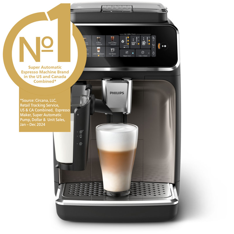 Philips 3300 Automatic Espresso and Coffee Machine with LatteGo Milk Frother