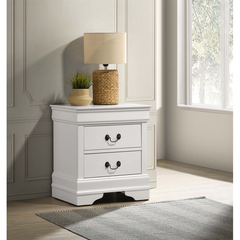 2-Drawer Nightstand With Bracket Feet, White