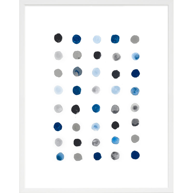 Blue Dot 2 Painting by Andrea Stokes, White Wood, 30" H x 24" W