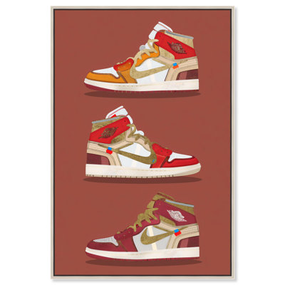 Sneaker Lineup Red Canvas Sneakerhead Posters by