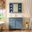 Meuble-lavabo 36 po avec armoire à pharmacie, armoire de rangement moderne avec 2 portes à fermeture douce et meuble-lavabo simple