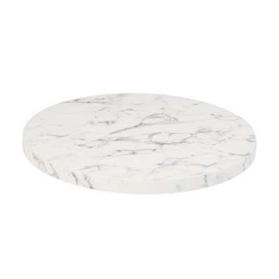30'' Round Indoor White Artificial Granite Table Top