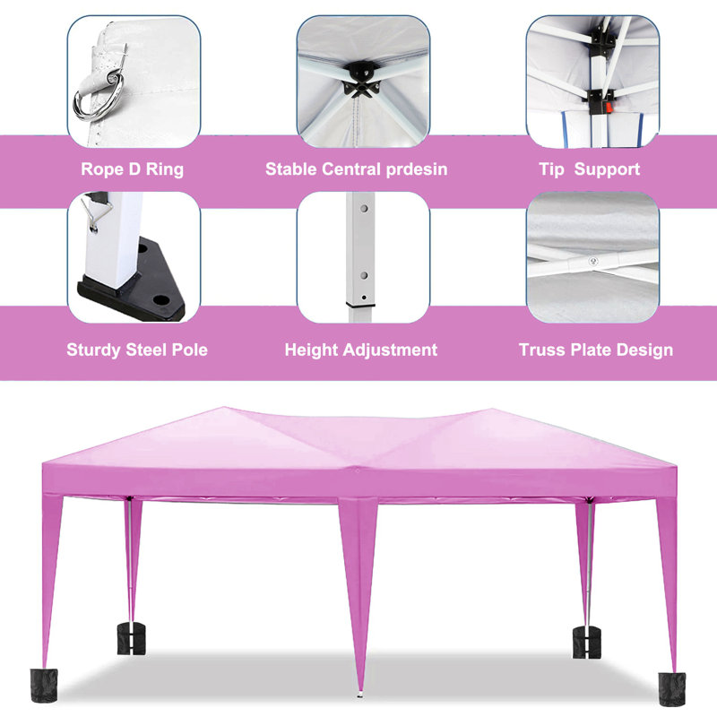 10'X20' Folding Canopy With 6 Removable Sidewalls Outdoor Event Shelter Upf 50+ Gazebo Portable Tents For Parties Beach Camping Wedding Ez Pop Up Canopy