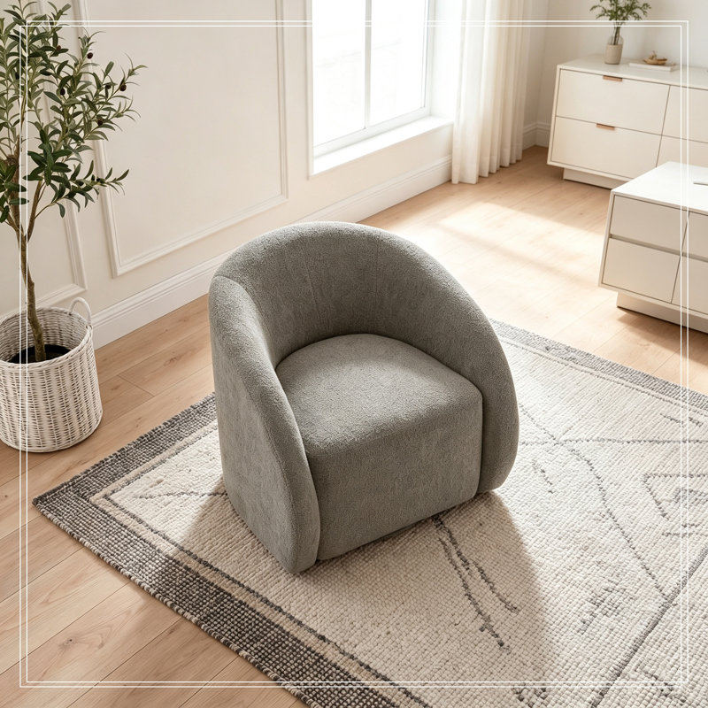 Chaise d'appoint pivotante rembourrée, Brun grisâtre