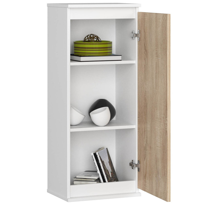 Audean 3 Piece Floating Shelf, 99cm H x 40cm W x 30cm D, White/Oak wood