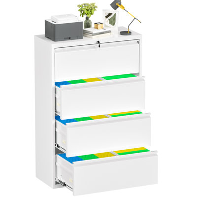 4 -Drawer Steel Lateral Filing Cabinet with Lock by Latitude Run