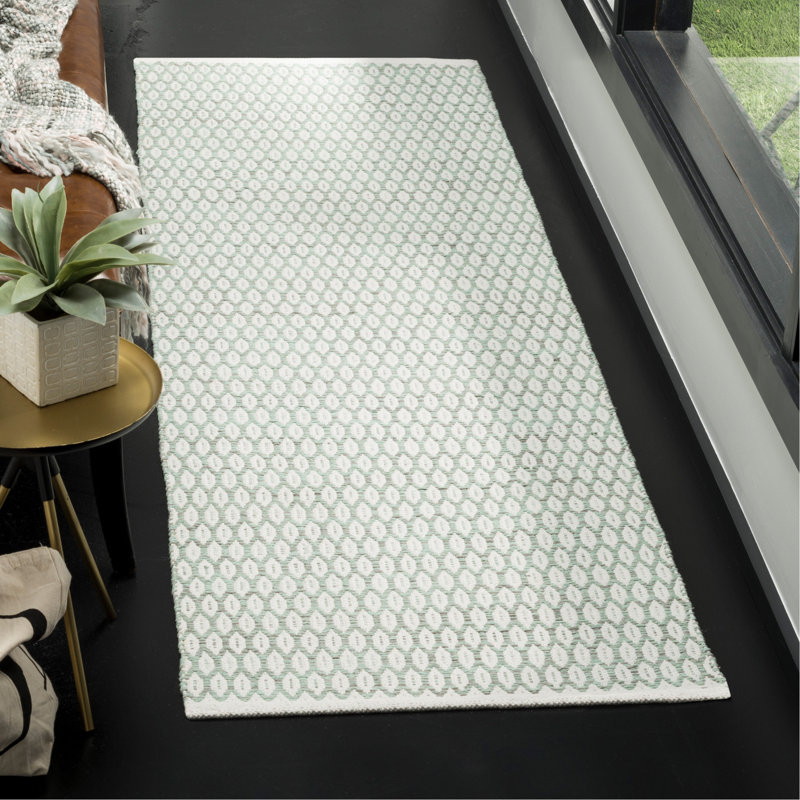 Modena Geometric Handwoven Cotton Area Rug, Tapis de couloir 2 pi 3 po x 7 pi