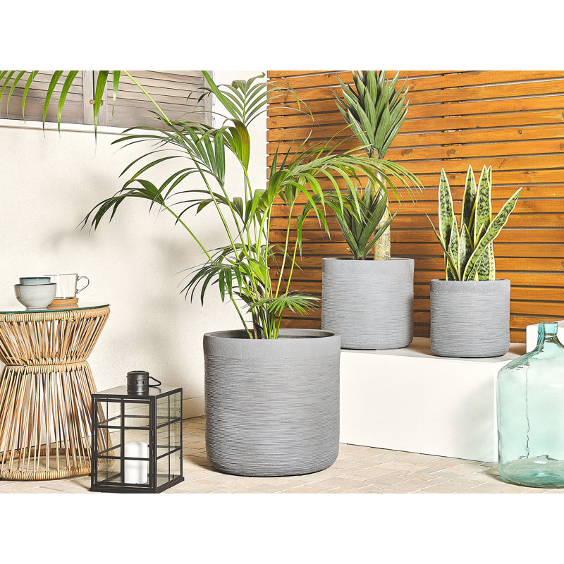 Aristea Pot Planter, 41cm H x 42cm W x 42cm D, Grey