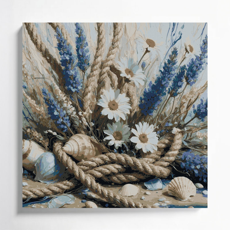 Art nautique gris sur toile, H 12 po x l 12 po