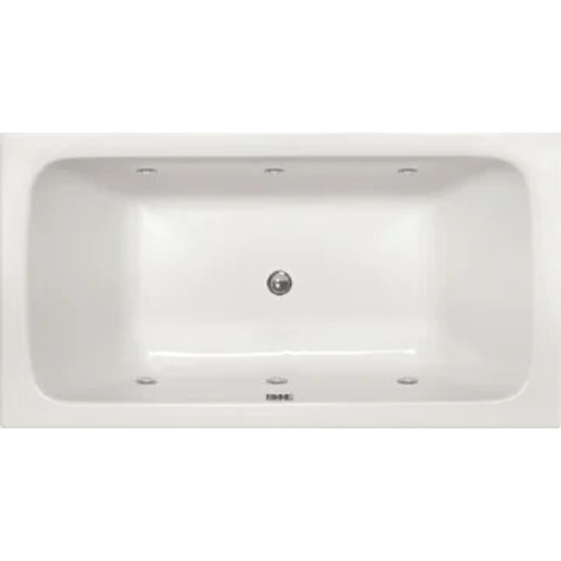 Danube 60'' L Whirlpool Bathtub, Matte White, Polished Nickel