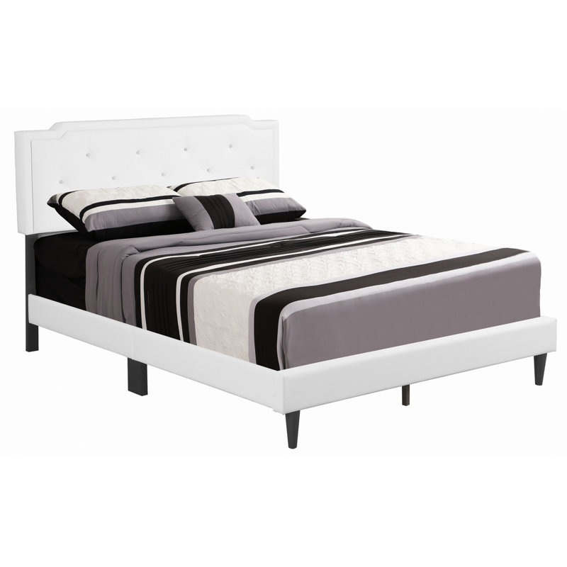 Charming Bed In Soft Hues, Lit double, White