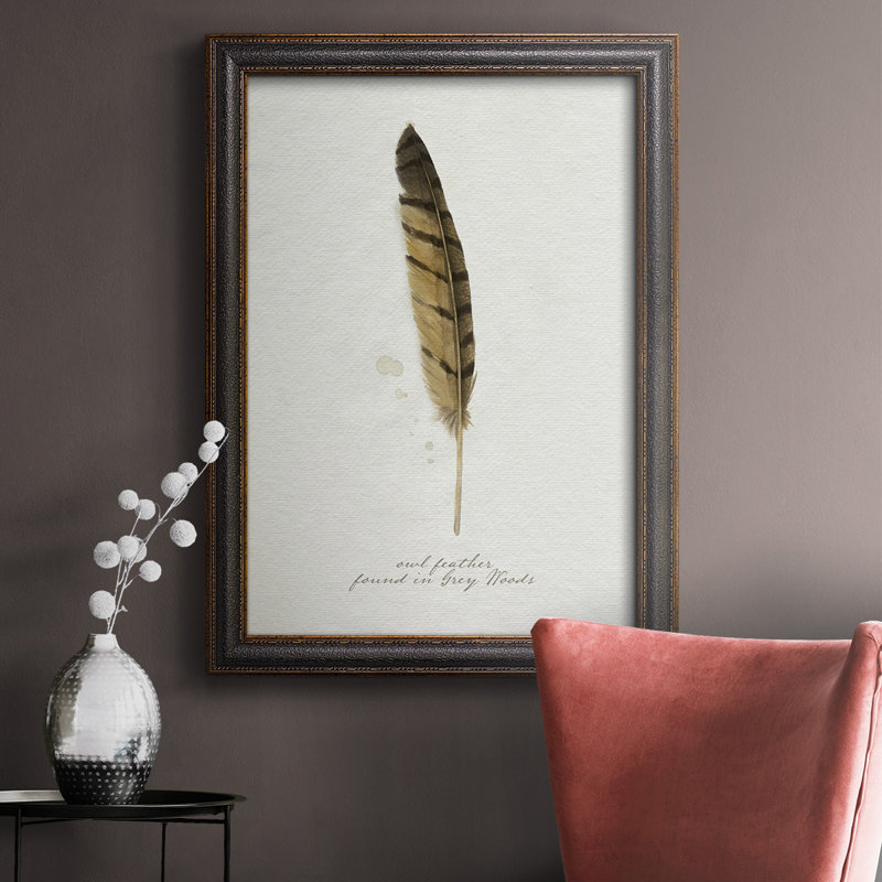 Toile encadrée Found Feather III de qualité supérieure - prête à être accrochée, H 20 po x l 16 po x P 2,5 po