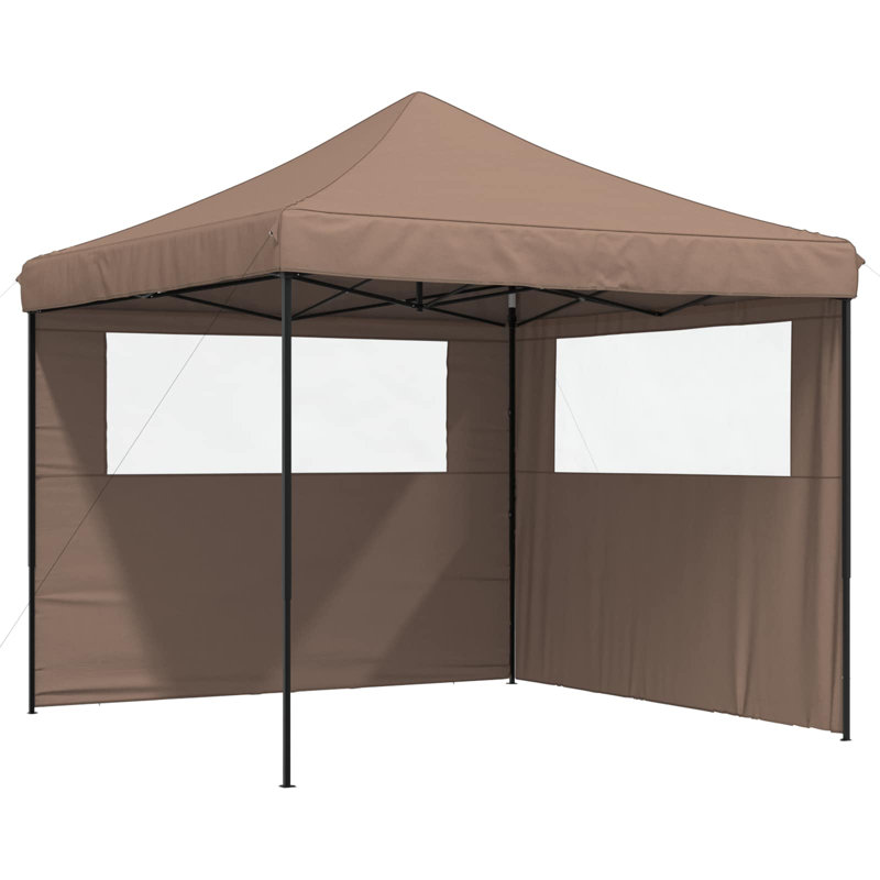 Vidaxl Foldable Tent Canopy Patio Pavilion Gazebo Pop Up Tent Marquee Canopy, 315cm H x 292cm W x 292cm D, Black, Brown