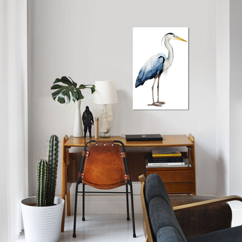 «Seabird Heron II», impression sur toile, H 26 po x l 18 po x P 1,5 po, Toile tendue, Pas de tapis